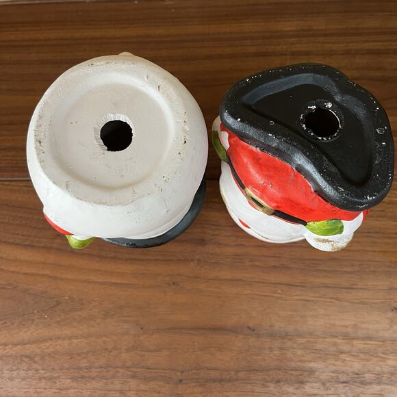 Santa Claus and Snowman Ceramic Candle Holders Christmas - Picture 6 of 9